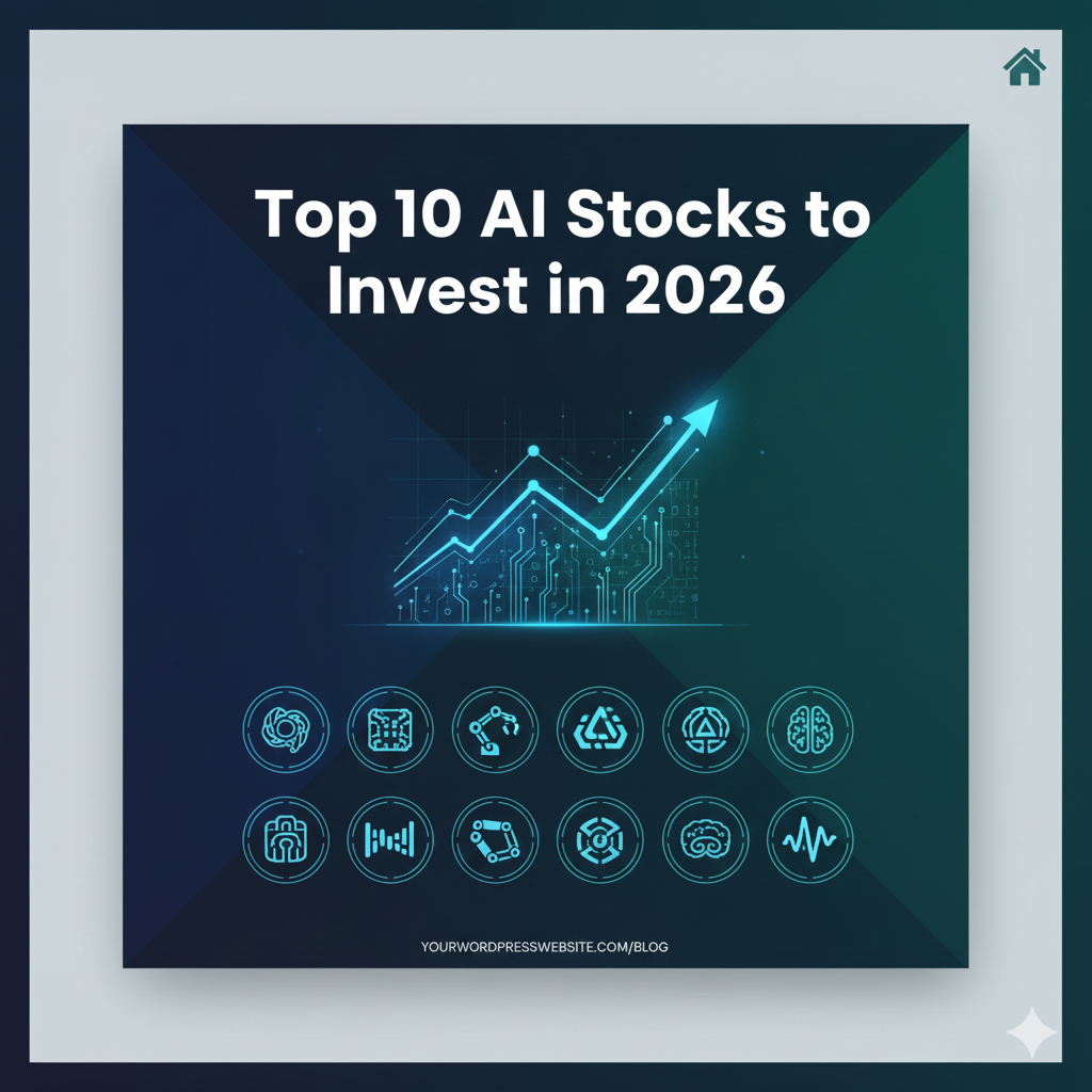 Top AI stocks to invest in 2026 with futuristic stock market analytics.
